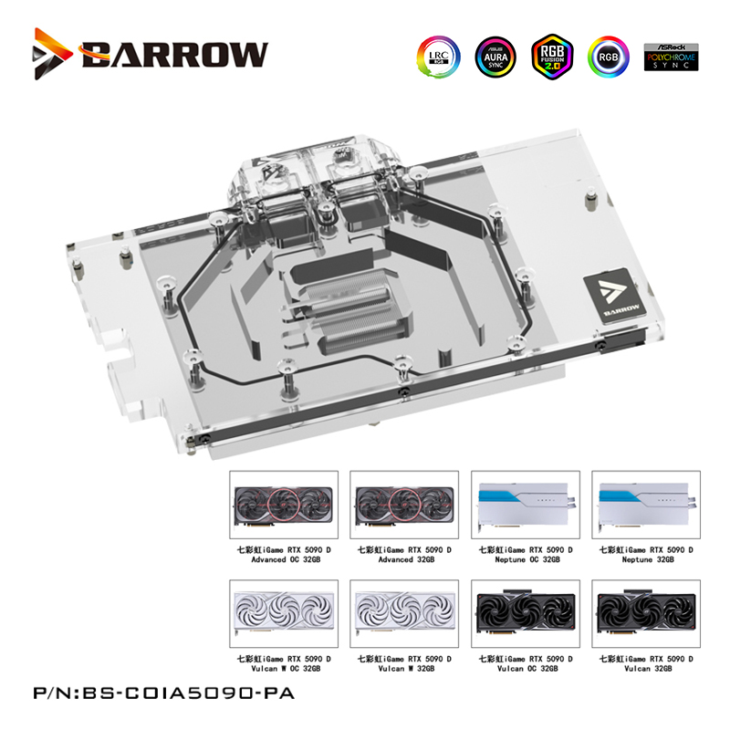 Rtx 5090 32Gb - Bloco de água para GPU Barrow,